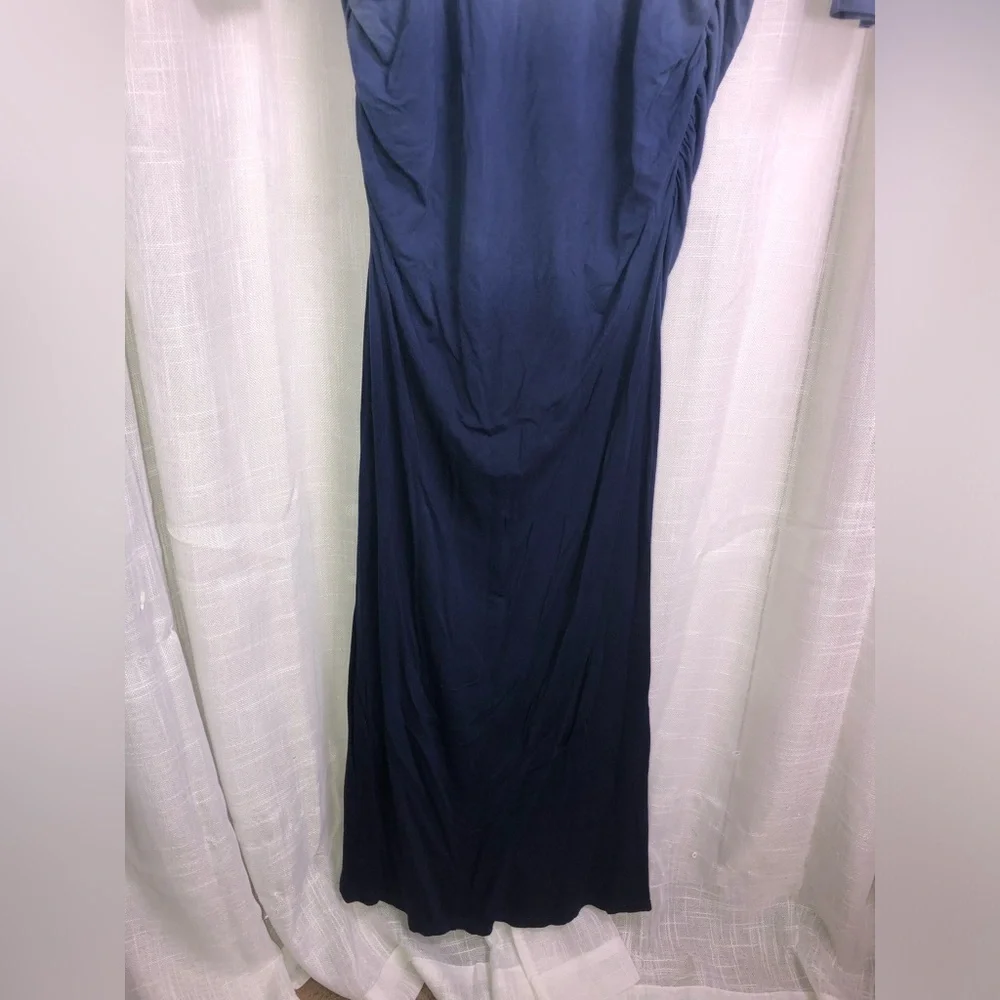 VENUS Gradient Blue Lace-Up Ombre Long Sleeve Dress NWOT M